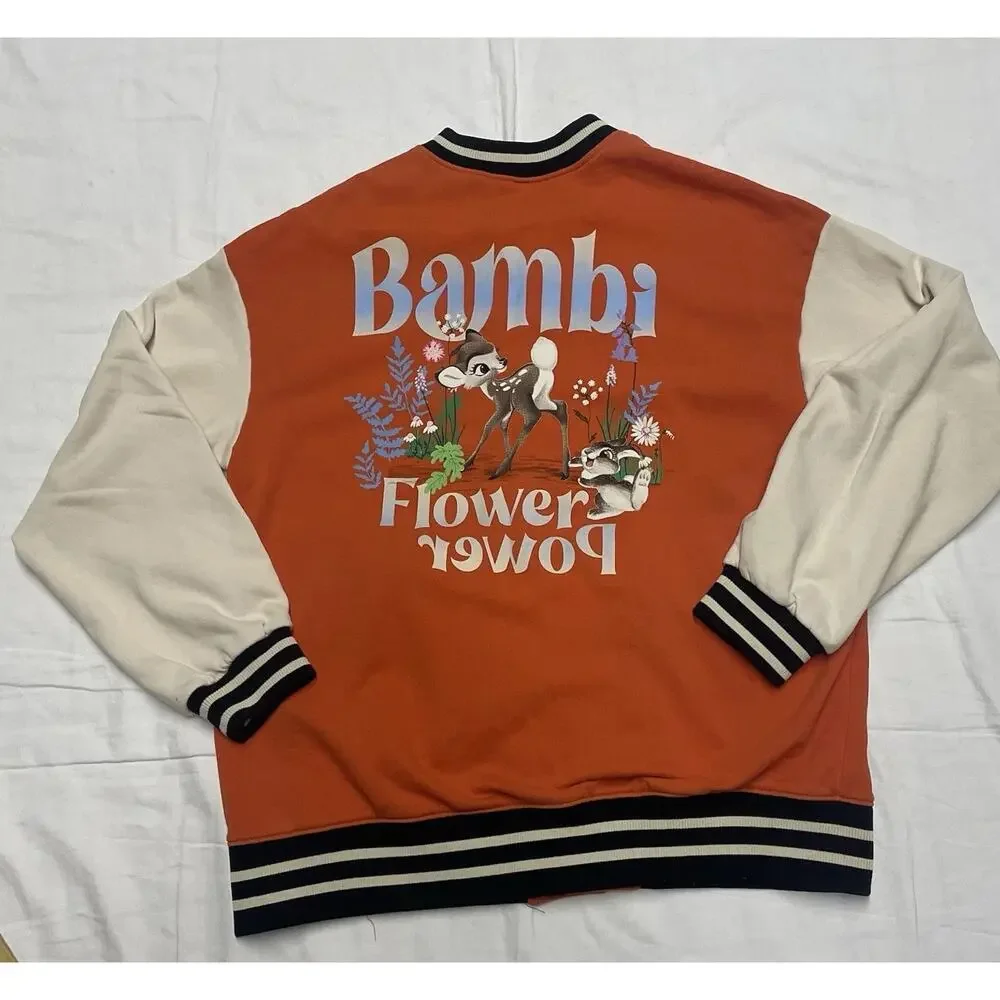 Disney Bambi Mens Varsity Jacket Size XS snap button - Disney by Divided - Picture 3 of 11